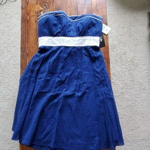 Blue Strapleas Dress